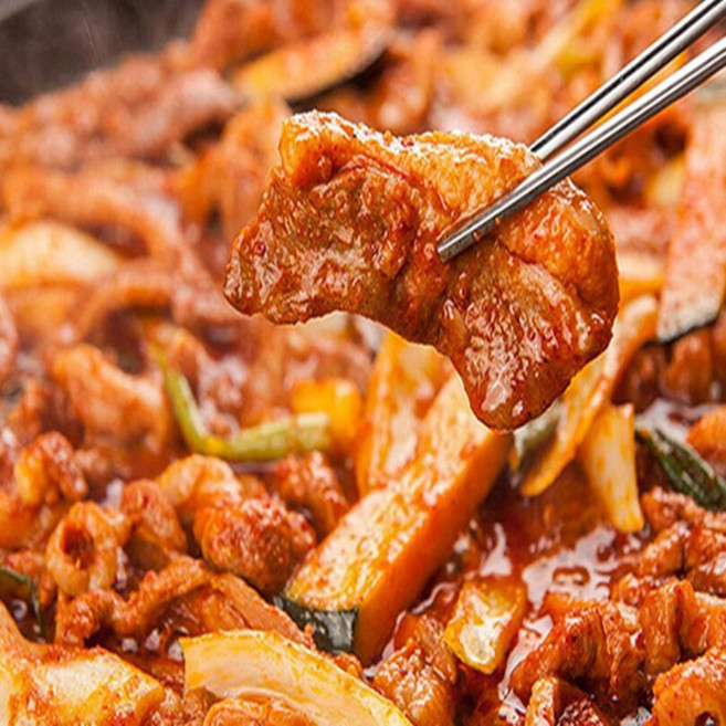 [맛] 빨간양념 오리볶음주물럭 1kg 오리고기밀키트 신선육 오리로스, 1개, 1L