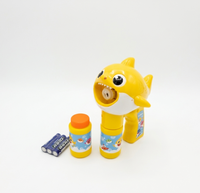 핑크퐁 아기상어 비눗방울 버블건 야외놀이 필수아이텀 건전지포함, 1개, 옐로우