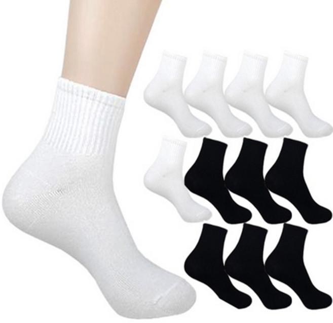 더베이직 남성용 스포츠 커버 중목 양말 12켤레