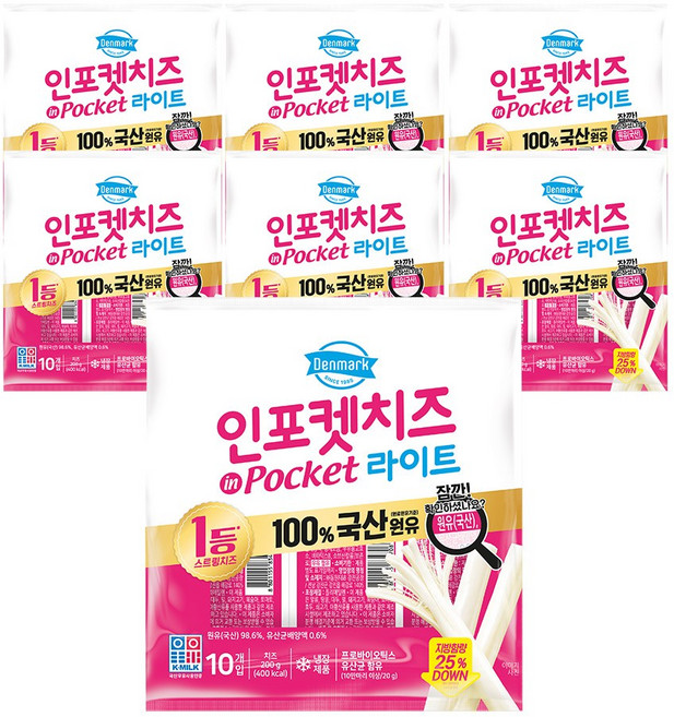 [동원] 덴마크 인포켓치즈 라이트 20g, 70개