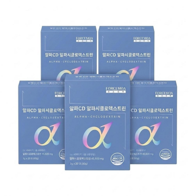 포스모아 알파CD 알파시클로덱스트린 HACCP 분말, 5개, 20회분