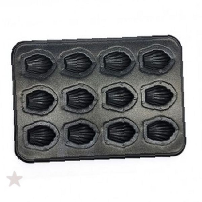 홈베이킹 제과 제빵 미니 조개 모양 마들렌 구움 틀 논스틱 코팅 십이구 베이킹 팬, 1개
