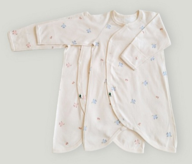 아이숲 신생아용 해피버드 60수 양면 배냇가운