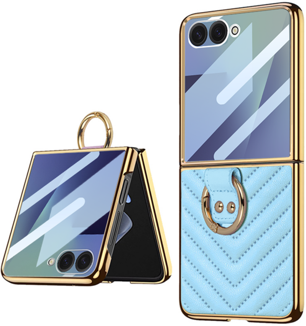 디상커 갤럭시 Z 플립 링 가죽 케이스 외부보호필름SMMZF02