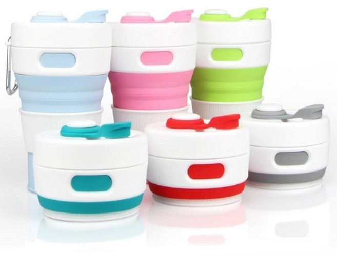 실리콘 접이식 텀블러 초등학생 중학생 고등학생 어린이 작은 경량 세척쉬운 세척편한, 레드