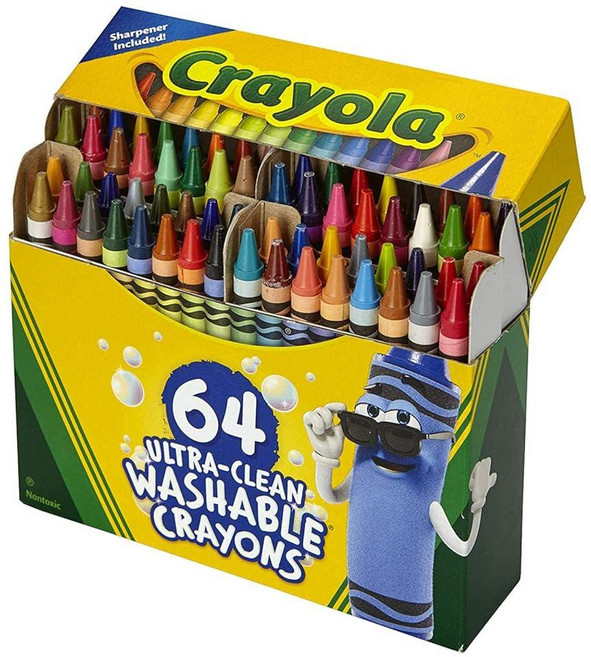 Crayola 워셔블 수성 크레용 울트라클린 64개입