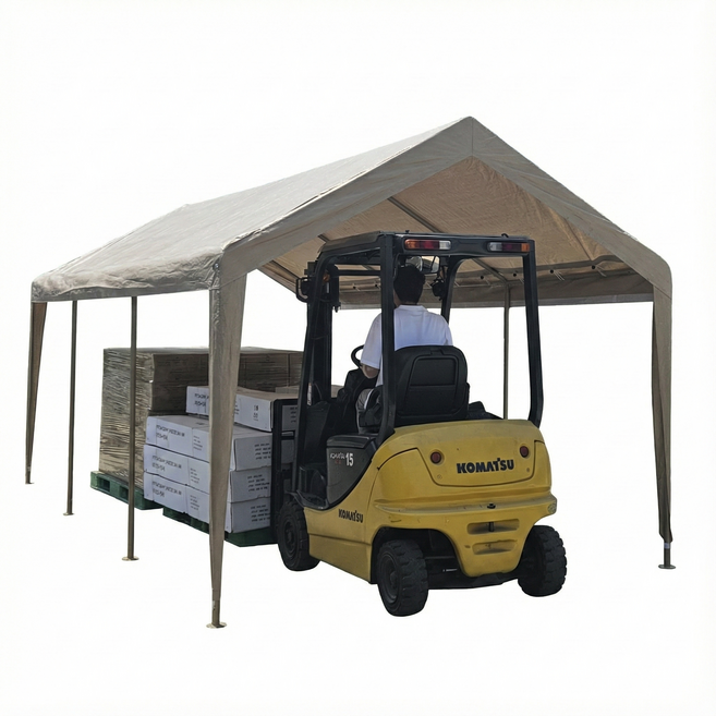 4가지사이즈 조립식 캐노피천막 쉘터천막 글램핑텐트 장박 차고지 창고 주차장 코스트코style 간이휴게실 바베큐장, 3m x 4m, 03. 모기장벽 포함형 (골조+지붕+모기장벽 4면)