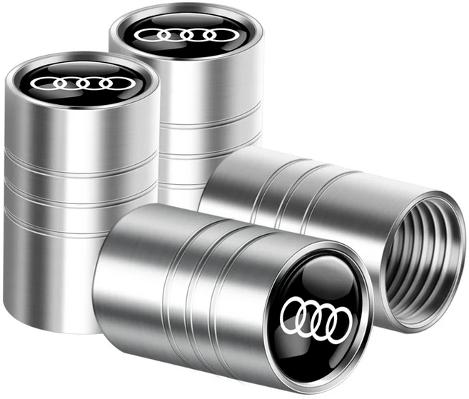 호환 4개 금속 타이어 밸브 캡 차량 휠 에어 커버 (아우디 S라인 A1 A3 A4 A5 A6 A7 A8 Q2 Q3 Q5 Q7 Q8 TT