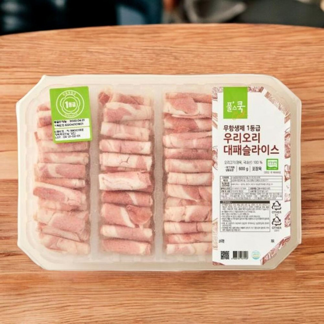[풀무원] 무항생제1등급 오리 대패슬라이스, 600g, 1개