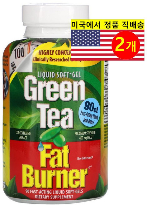 어플라이드뉴트리션 그린 티 팻 버너 패스트-액팅 리퀴드 소프트젤, 90정, 2개