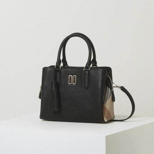 [국내백화점] 닥스 [25SS]DCBA5E503BK [GREAT HOUSE CHECK COMBI] 블랙 체크배색 가죽 토트백 S [예쁜 선물]