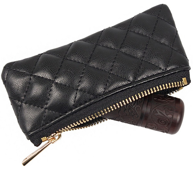 국산 미니 가죽 도장지갑 인감도장케이스, 퀄팅