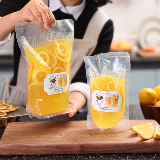 농진담 카페 납품 수제청 레몬 과일청 1kg 2kg, 레몬청, 1개입, 1개