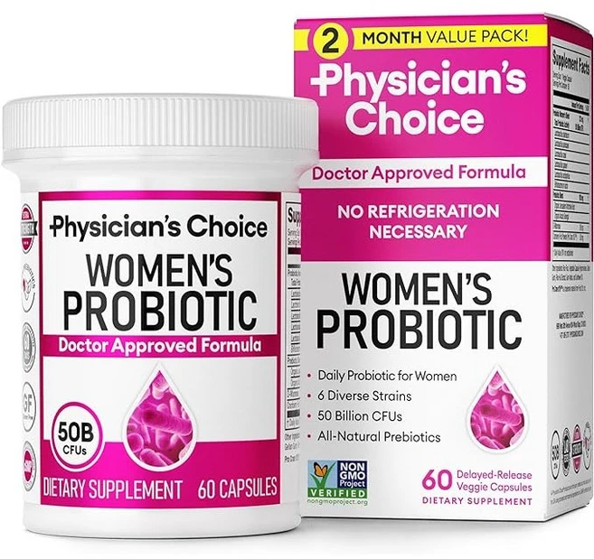 피지션스 초이스 Physician's Choice Women's Probiotic 여성용 프로바이오틱 500억 CFU, 2개, 60정 - 쿠팡