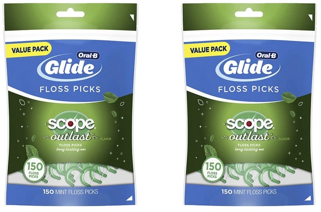 오랄비 글라이드 일회용 치실 스코프 아웃래스트 치실 롱 래스팅 민트 향, 150개입, 2개 - 쿠팡
