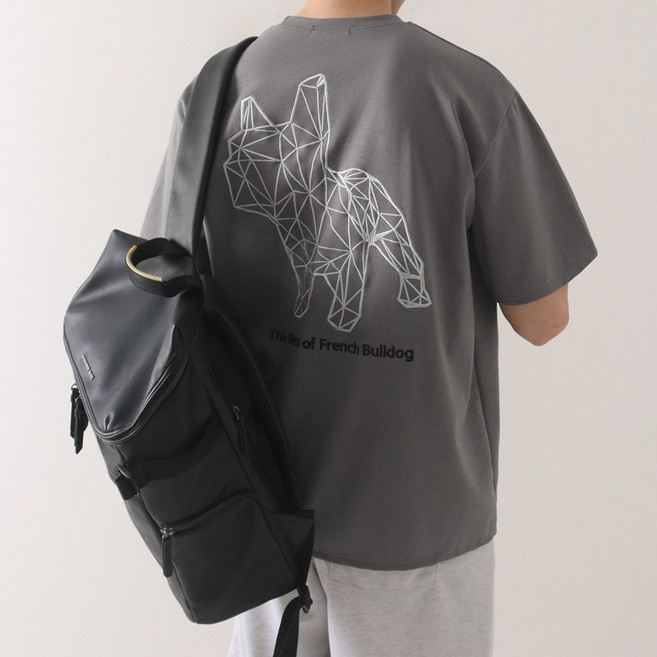 비침없이 탄탄한 불독 자수 오버핏 아이스 분또 반팔티 ZZBTB084