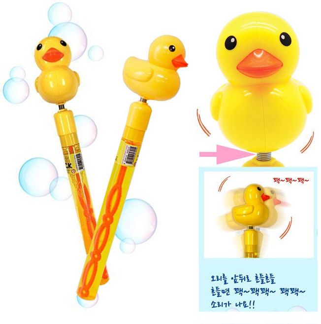 [탑프로모션]세주 아이러브덕 오리 스틱버블 비눗방울 버블건, 혼합, 1개