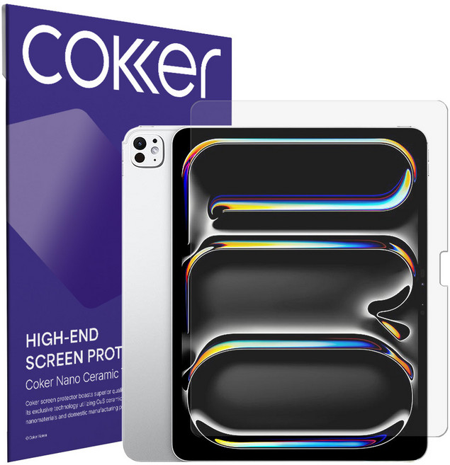 코커 아이패드 프로 11 13 M5 종이질감 블루라이트차단 저반사 지문방지 항균 액정보호필름, 페이퍼필, 1개