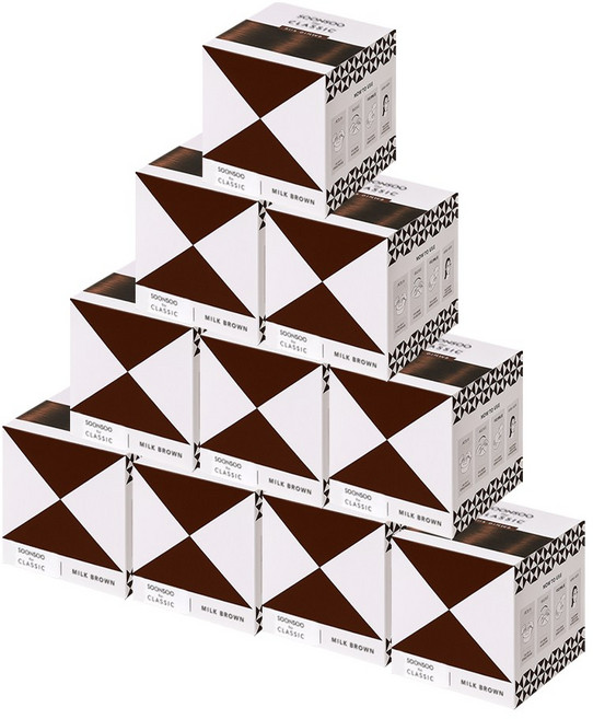 순수 더 클래식 염색약 염색제 140ml 새치염색 멋내기염색, 10개, 밀크브라운