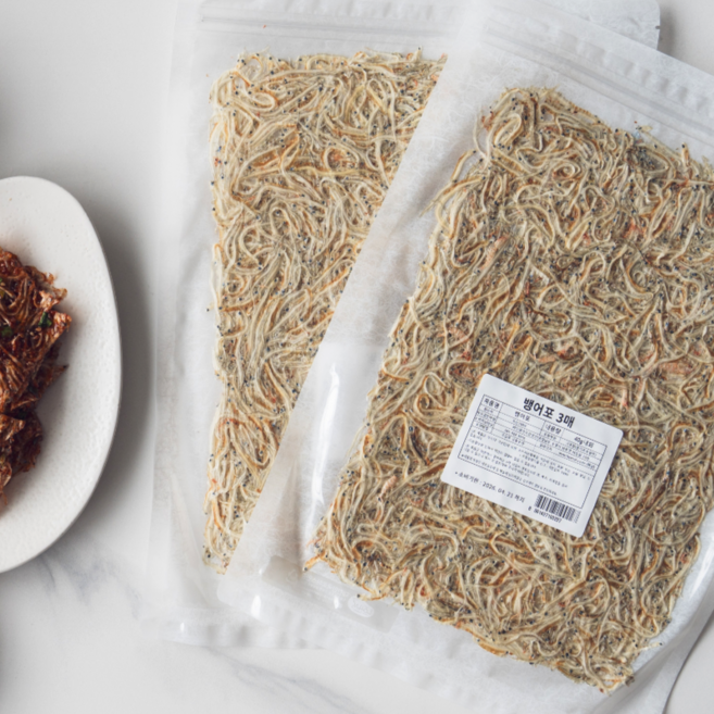 해날 서해안에서 잡아 직접 말린 햇 뱅어포 3매, 1개, 40g