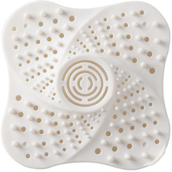 吸盤式地漏蓋 防毛髮過濾網, 白色 1個裝, 白色