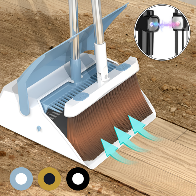 아르본드 싹쓸이 빗자루 쓰레받이, 블루, 1세트