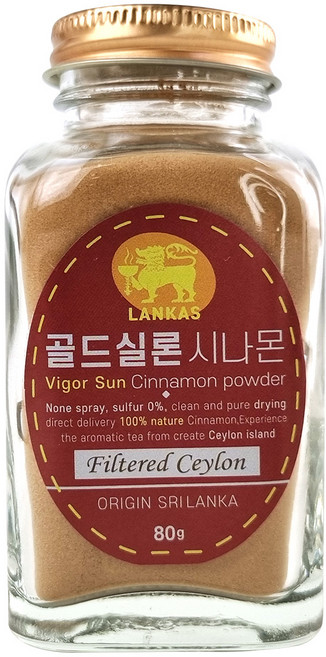 식약청 인정 랑카스 최고급 뉴골드 로얄 실론 시나몬 가루 계피가루 시나몬 파우더, 80g, 1개