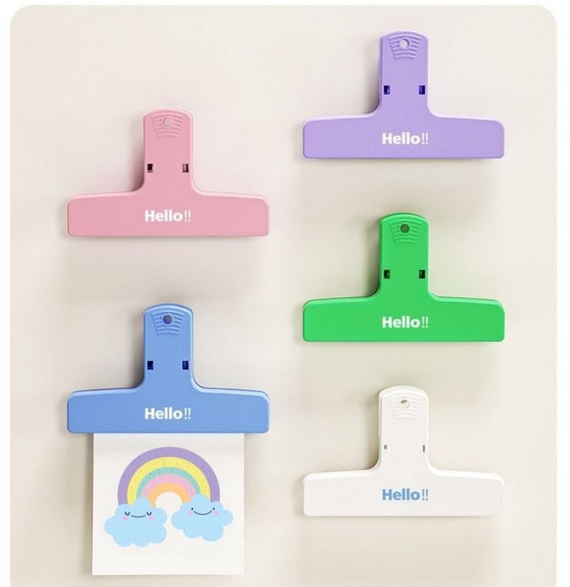 베리본 냉장고 자석 메모 집게 클립, 5개 한세트