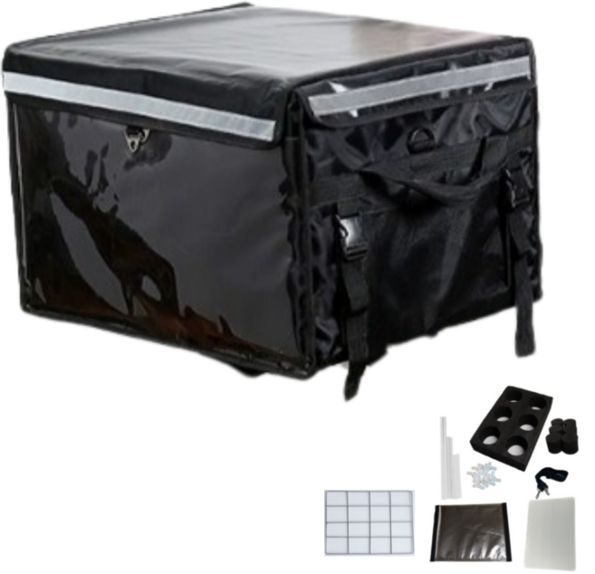 ivian 자석뚜껑 자전거 배달가방 탑박스 배달대행 버거가방 30L~80L, 80리터, 풀패키지 구성