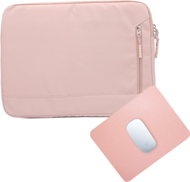 루미에르 빈티지 노트북 파우치 가방 삼성 갤럭시북 그램 + 가죽마우스패드 증정, 핑크, 1개