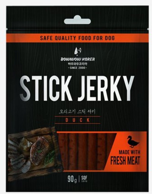 바우와우 천연 오리고기져키 90g, 오리고기 져키 90g, 1개