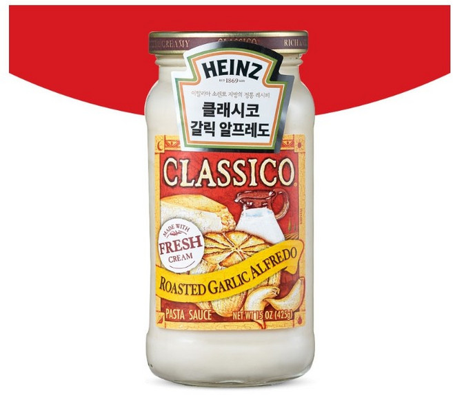 하인즈 클래시코 로스티드갈릭 알프레도 파스타소스, 425g, 1개