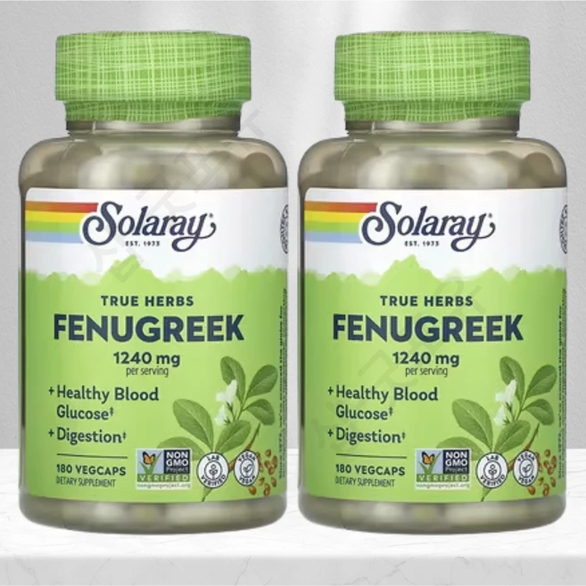 솔라레이 호로파씨 페뉴그릭 1240mg 180캡슐 2개 호로파 페누그릭 Fenugreek, 180정 - 쿠팡