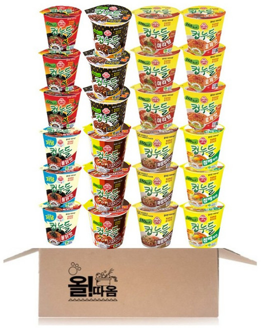 오뚜기 컵누들 8종 3개씩 2호 (마라탕3+로제맛3+참깨라면맛3+진짬뽕3+짜슐랭3+저당불닭맛3+열라면3+매콤찜닭맛3), 1박스