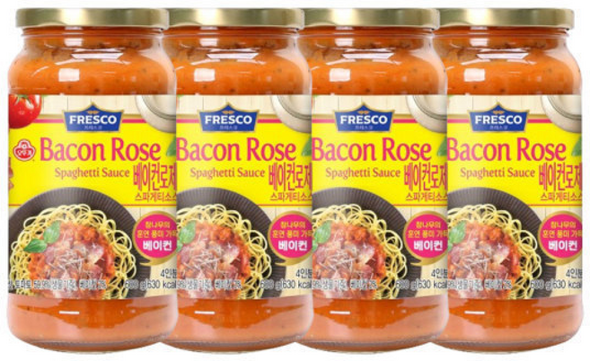 프레스코 스파게티소스 베이컨로제, 600g, 4개