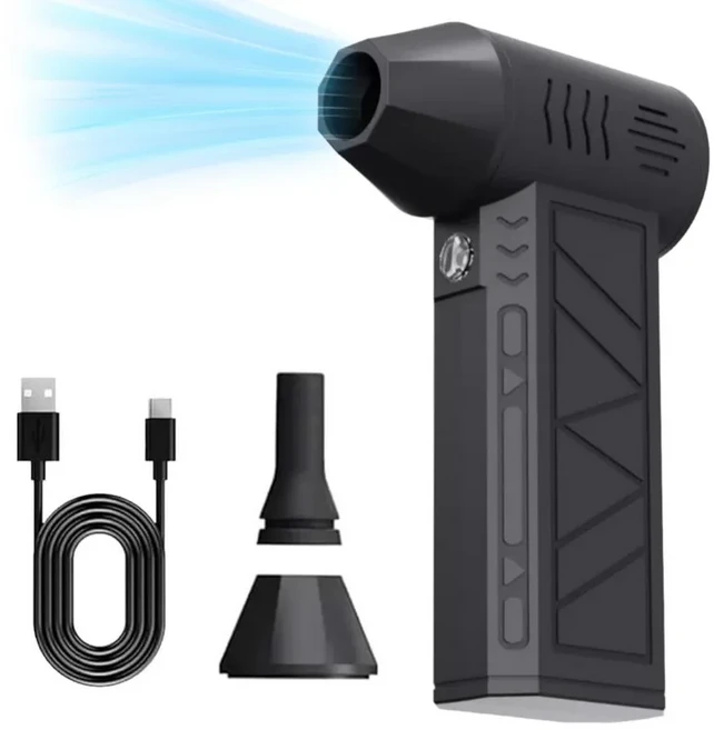 CROSSGUN 제트 터보 킹콩 Jetfan 강력한 팬 휴대용 핸드 헬드 LED 조명 먼지 제거 컴퓨터 허리케인 폭풍 X3, 01 black