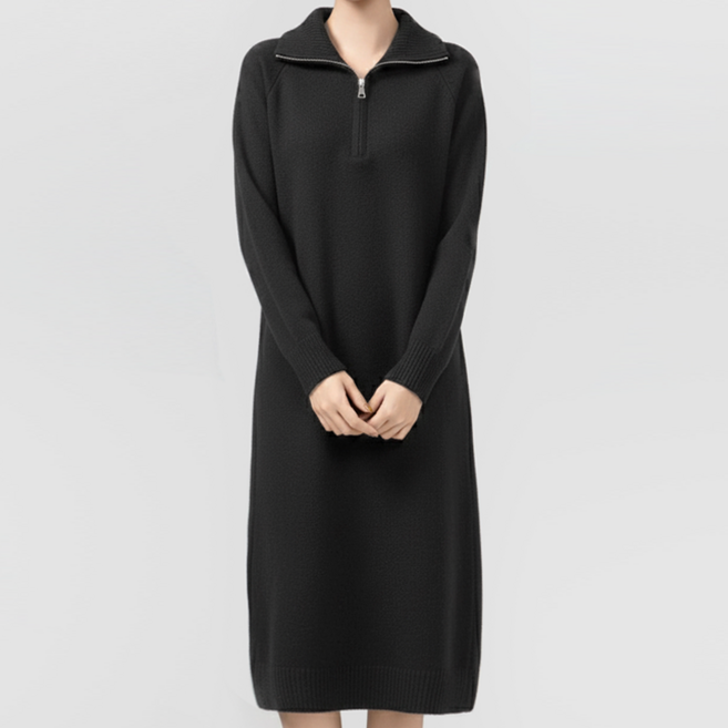 클레이스 하프집업 니트 롱원피스