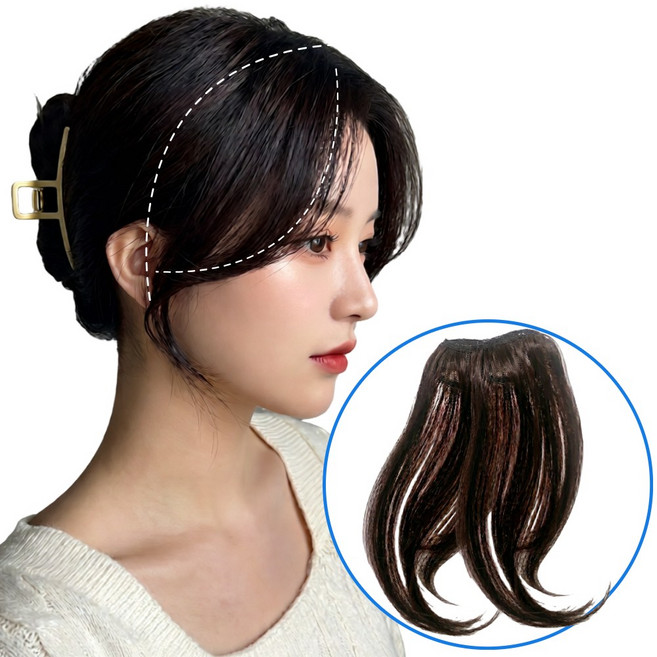 아호드 사이드볼륨 PRO 옆머리가발 헤어피스 붙임머리, 1개, 딥브라운