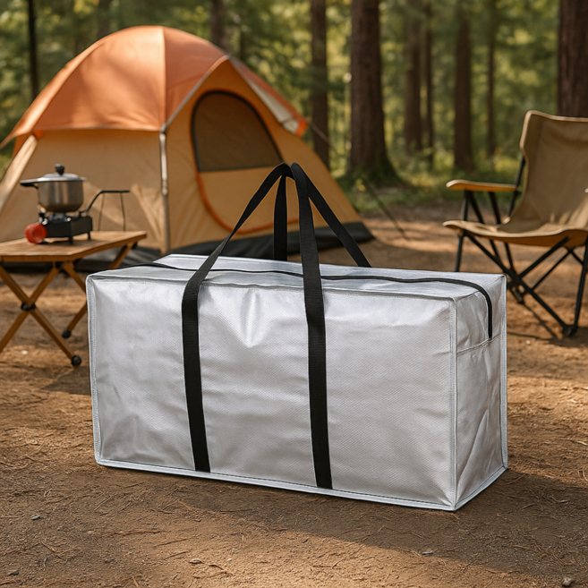 소소로이 특대형 지퍼 타포린백 대용량 캠핑 이사 여행 이불 짐 정리 가방 멀티백, 1개, 1단, 투명