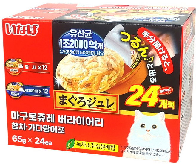 이나바 마구로쥬레 고양이간식, 참치, 65g, 120개