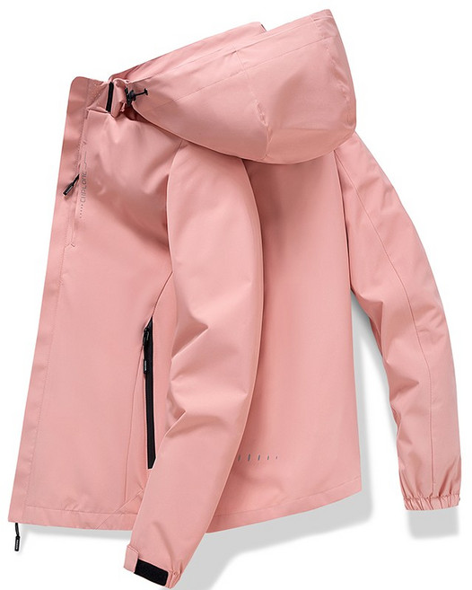 에버유어스 아웃도어 등산복 바람막이 여성 봄 퓨어 컬러 탈부착 트레이닝 등산복 퍼플 핑크