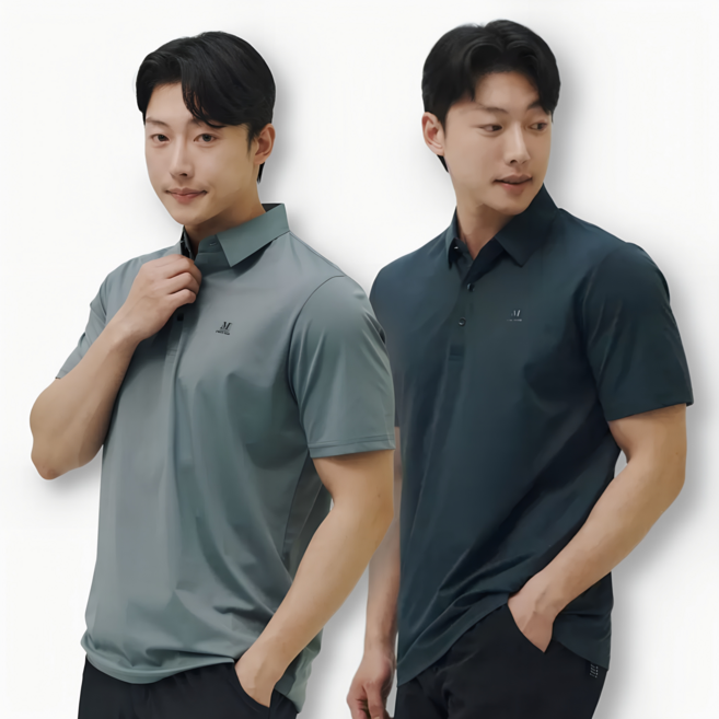 macci (마찌) 남성용 베이직 PK 카라 반팔 골프 티셔츠