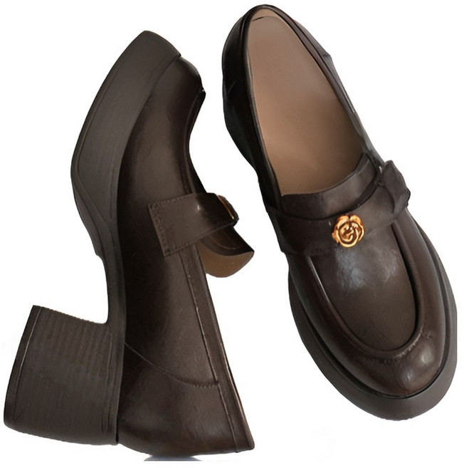 ZULINNA 여성 고급 소가죽 키높이 통굽 로퍼 6cm 데일리 출근화 26년 봄