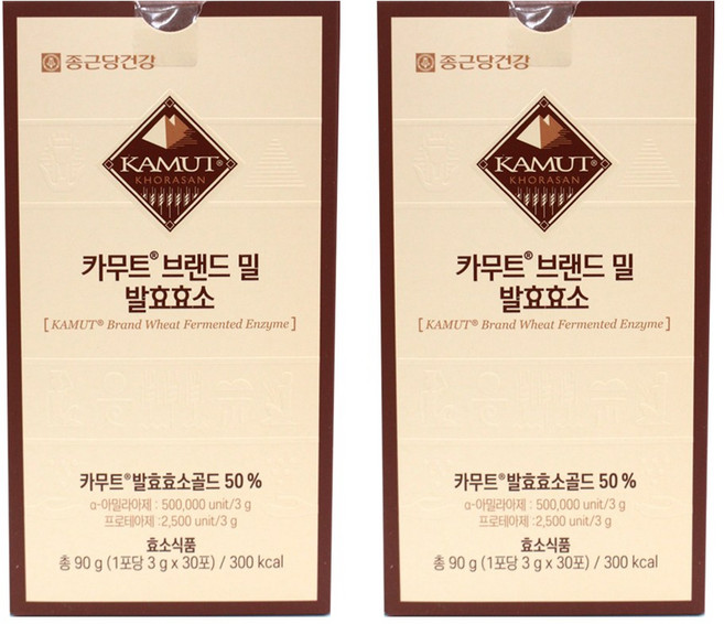 종근당건강 카무트 브랜드 밀 발효효소 30p, 90g, 2개