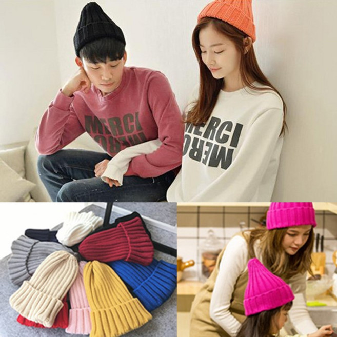 여자 남자 겨울 니트 골지 무지 숏 비니 모자 숏비니 무지비니 남녀공용비니 골지비니