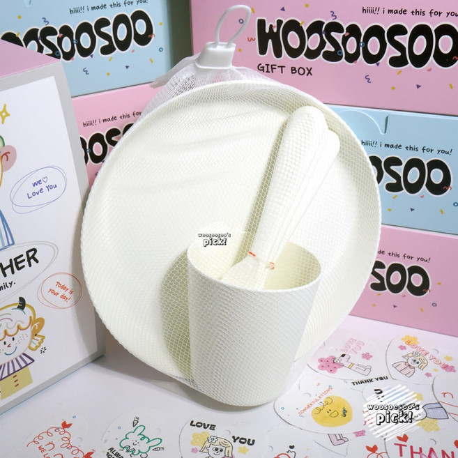 이케아 유아 식기세트 구디백 5세트 어린이집 생일 답례품, 이케아3종 / 메쉬망(완포장&행택무료), 5개