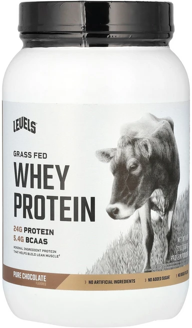 Levels 목초 사육 유청 단백질 분말 퓨어 초콜릿 907g(2lb) Levels (레벨스), Levels (레벨스) Levels, 목초 사육 유청, 907g, 1개 - 쿠팡