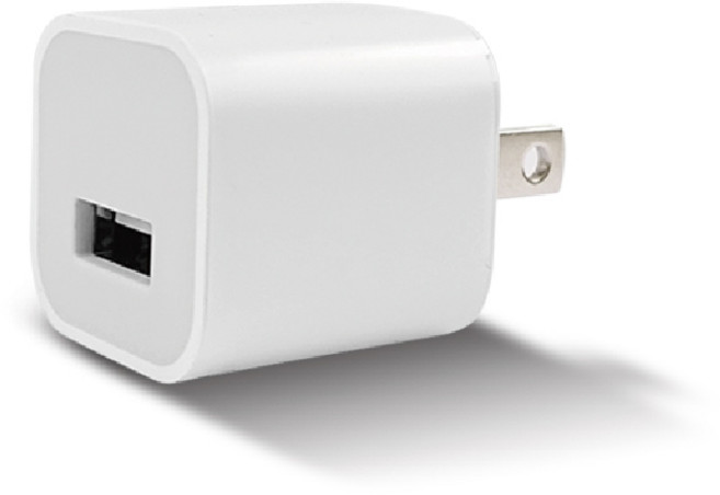 HONG JIN 宏晉 小方頭電源供應器 豆腐頭 USB 5V1A充電器, 白色, 1個