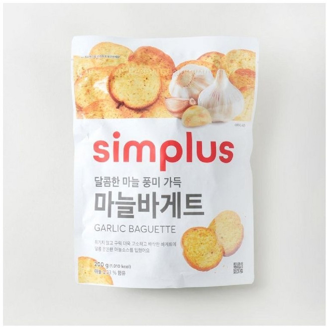 simplus 마늘바게트, 4개, 200g