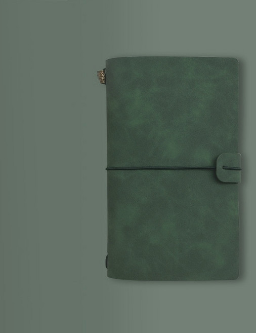 A6 빈티지 트래블러스 노트 그리드 속지 다꾸 다이어리, 그린